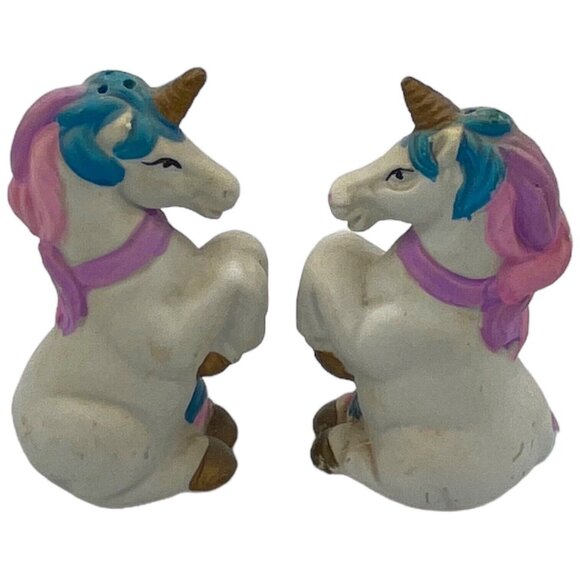 Unicorn Other - Porcelain Ceramic Pastel Unicorn Salt and Pepper Shaker Set Fantasy Collectible
